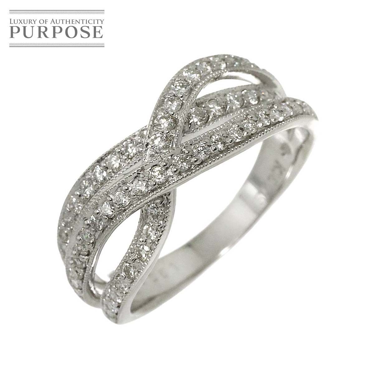 リング 13号 ダイヤ 0.51ct K18 WG ホワイトゴールド 750 指輪 Diamond Ring 90299961