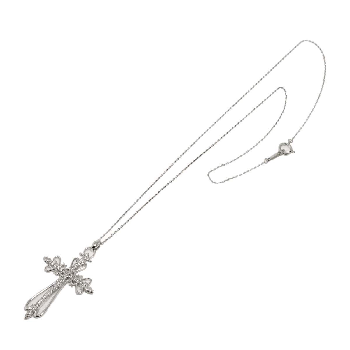 ダイヤ 0.25ct ネックレス 39.5cm K18 WG ホワイトゴールド 750 Diamond Necklace 90300435