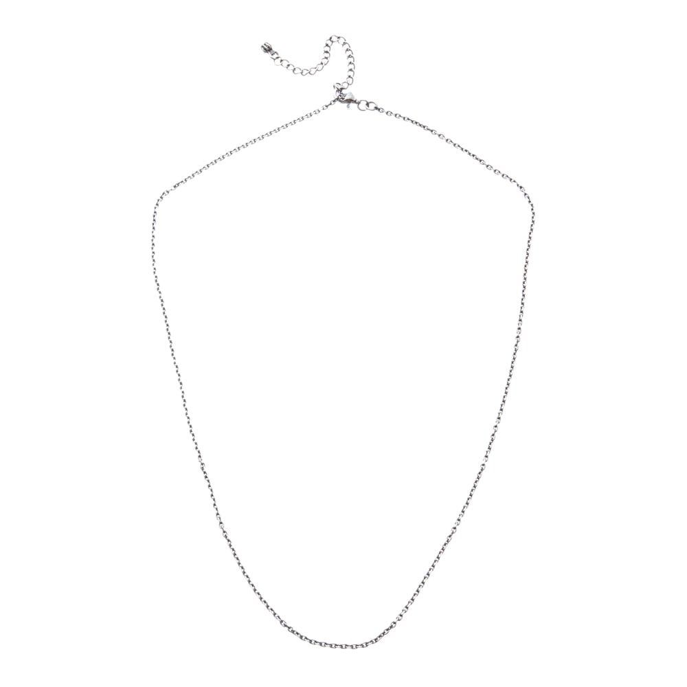 1.5ｍｍ4面カットAKアズキチェーン燻し50ｃｍ アルテミスキングス シルバー ジュエリーブランド