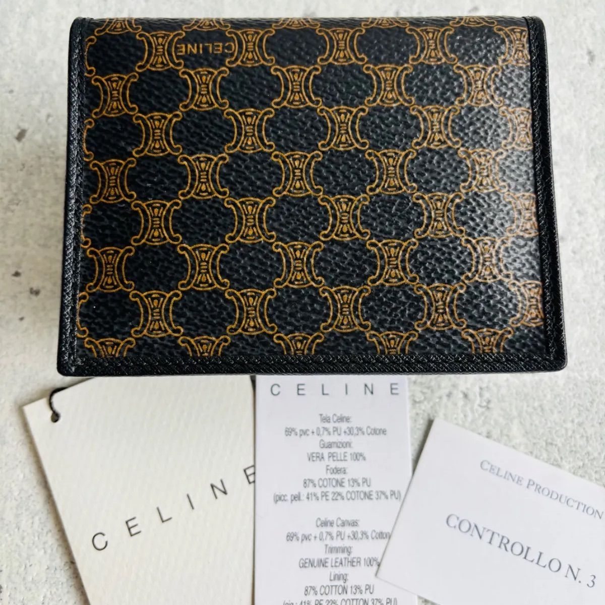CELINE ブラックマカダム総柄 カードケース