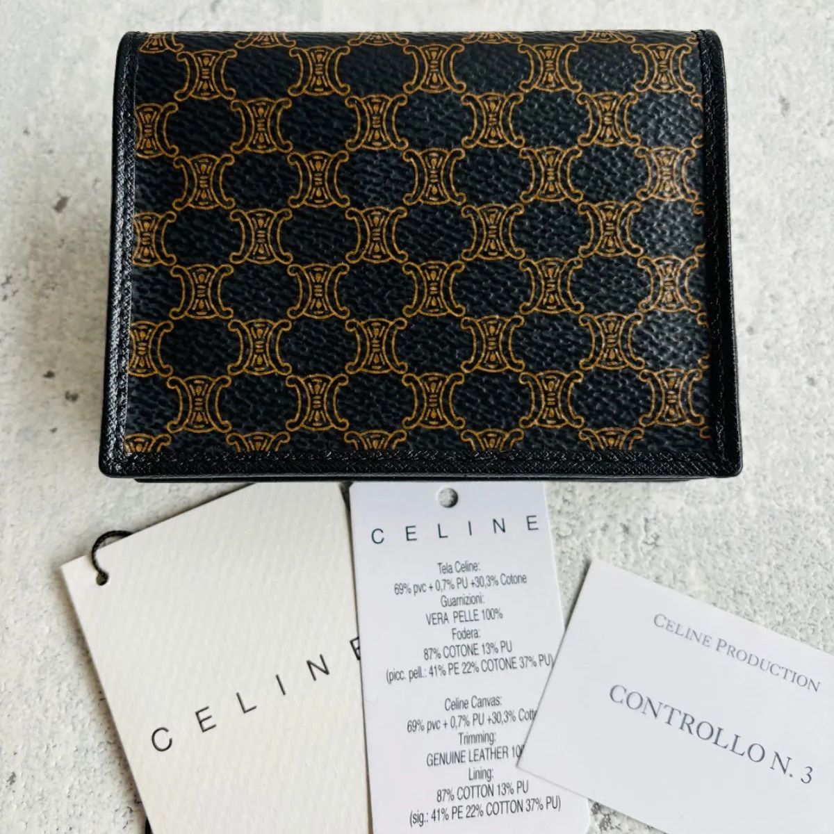 CELINE ブラックマカダム総柄 カードケース