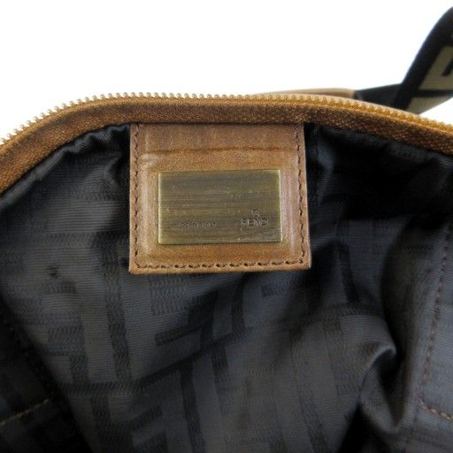 フェンディ FENDI ズッカ柄 FFロゴ ボストンバッグ ショルダーバッグ 切替 レザー トラベル 茶 ブラウン 系 1101 DECORATOM_COM_BR