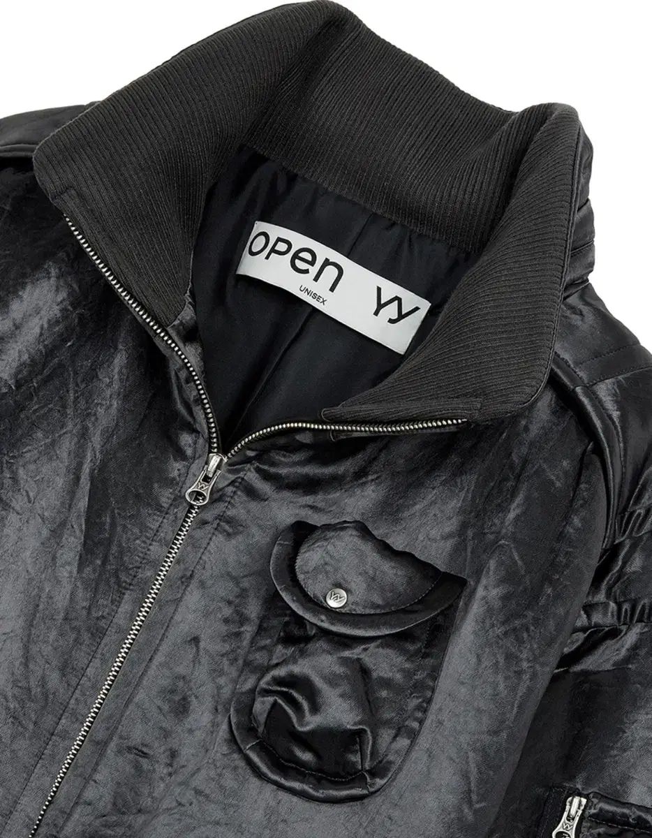 open yy オープンワイワイ サテン カーゴ ブルゾン チャコール S