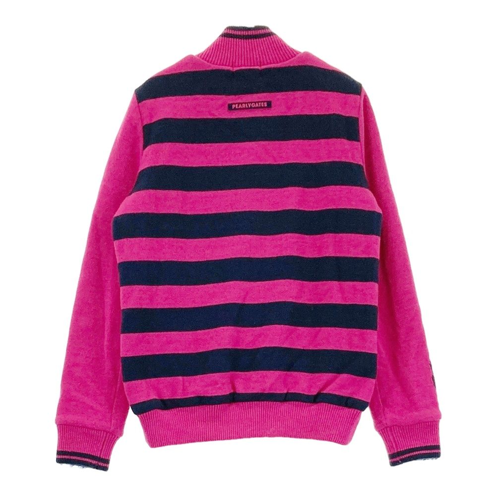サイズ 0 PEARLY GATES パーリーゲイツ 長袖 ニット ジップジャケット 裏地付 ピンク系 240101548875 ゴルフウェア レディース ストスト