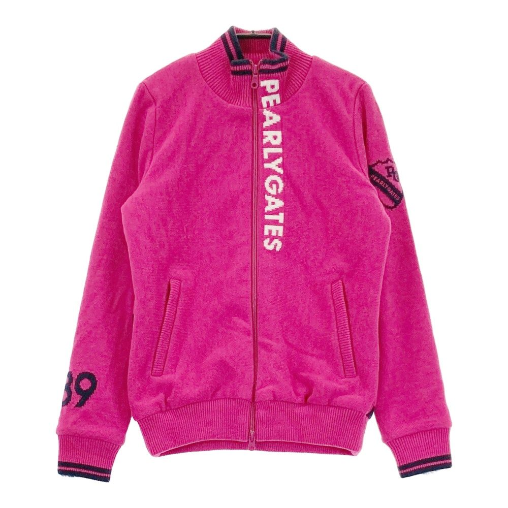 サイズ 0 PEARLY GATES パーリーゲイツ 長袖 ニット ジップジャケット 裏地付 ピンク系 240101548875 ゴルフウェア レディース ストスト