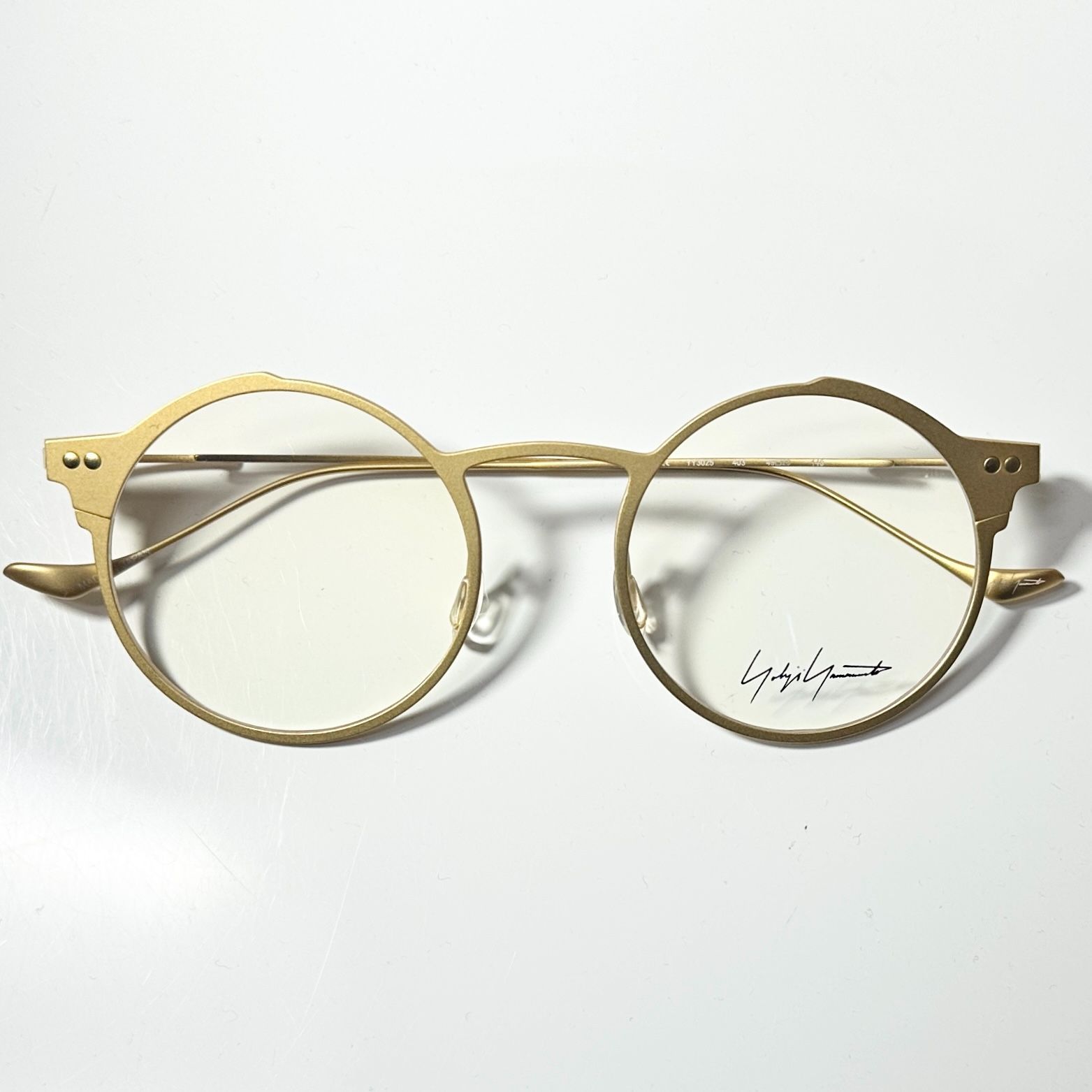 Yohji Yamamoto ヨウジヤマモト YY3025 403 金色 丸メガネ 純正ケース付き Y3