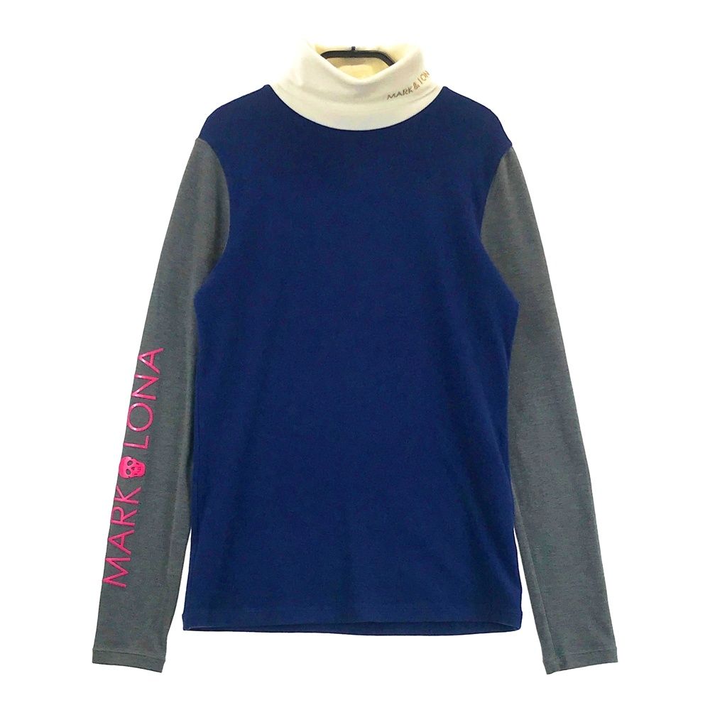 サイズ WM MARK-LONA マークアンドロナ 起毛 タートルネック 長袖Tシャツ ネイビー系 240101549182 ゴルフウェア レディース ストスト