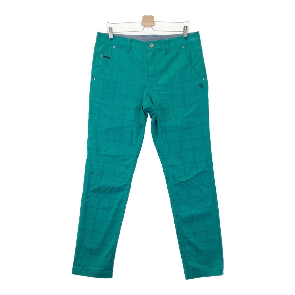 サイズ LL ST ANDREWS セントアンドリュース ストレッチ ロングパンツ ロゴ総柄 グリーン系 240101549261 ゴルフウェア メンズ ストスト