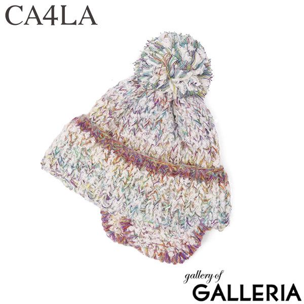 CA4LA ニット帽 レディース メンズ カシラ 帽子 耳あて 秋冬 おしゃれ かわいい ポンポン ブランド 防寒 耳付きニット ミックス カラフル ふわふわ STRAWBERRY TREE 7 TKU00438