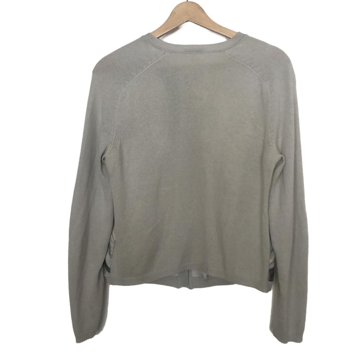 HERMES エルメス カーディガン サイズSM レディース - ライトグレー×ライトブルー×マルチ 長袖 シルク カシミヤ