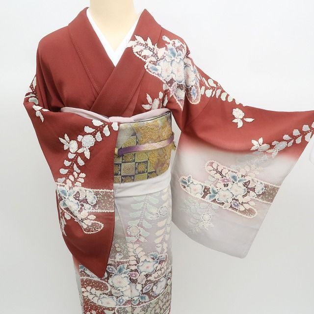 ✾まめ藤✾m2331 正絹 作家物落款 辻が花 手縫い仕立て 訪問着