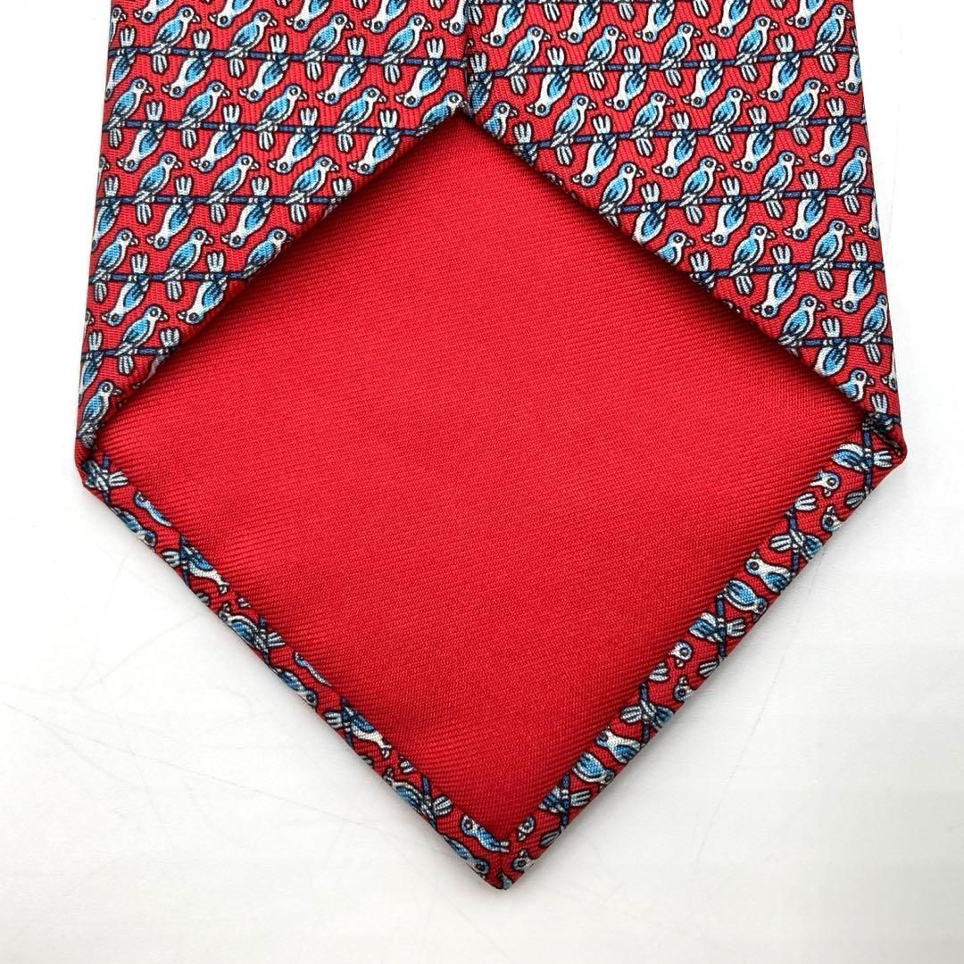 ネクタイ 青い鳥柄