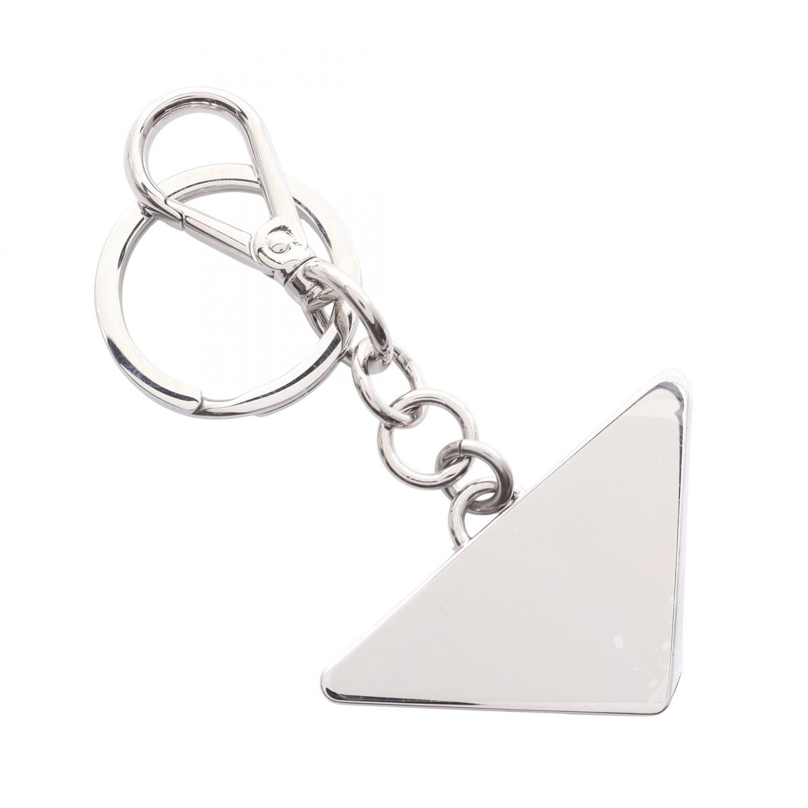 プラダ PRADA キーホルダー トライアングルロゴ 2PS05766AFF0002 ブラック シルバー その他 トライアングルロゴ キーリング ユニセックス