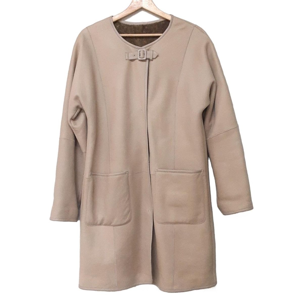 NORTH BEACH ノースビーチ コート サイズ M 55 レディース - グレーベージュ 長袖 ムートン 冬