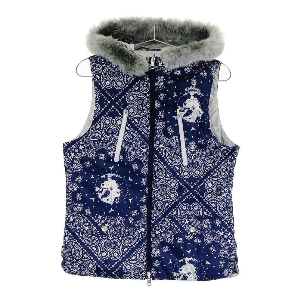 Callaway 2way 中綿 フード付き ジップ ジャケット ベスト 柄 Callaway ヒョウ柄 フード付きベスト Lサイズ サイズ：L CALLAWAY