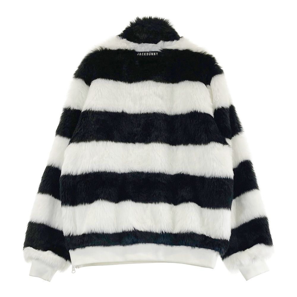 サイズ 2 JACK BUNNY ジャックバニー 長袖 ファーブルゾン ジャケット ボーダー柄 ブラック系 240101397998 ゴルフウェア レディース ストスト