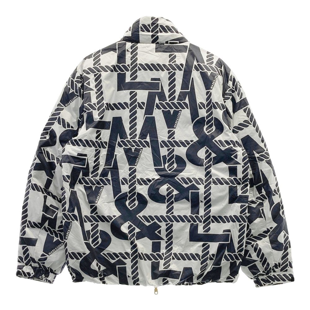 サイズ 48 MARK-LONA マークアンドロナ 中綿 ジップジャケット ロゴ 総柄 ホワイト系 240101413487 ゴルフウェア メンズ ストスト