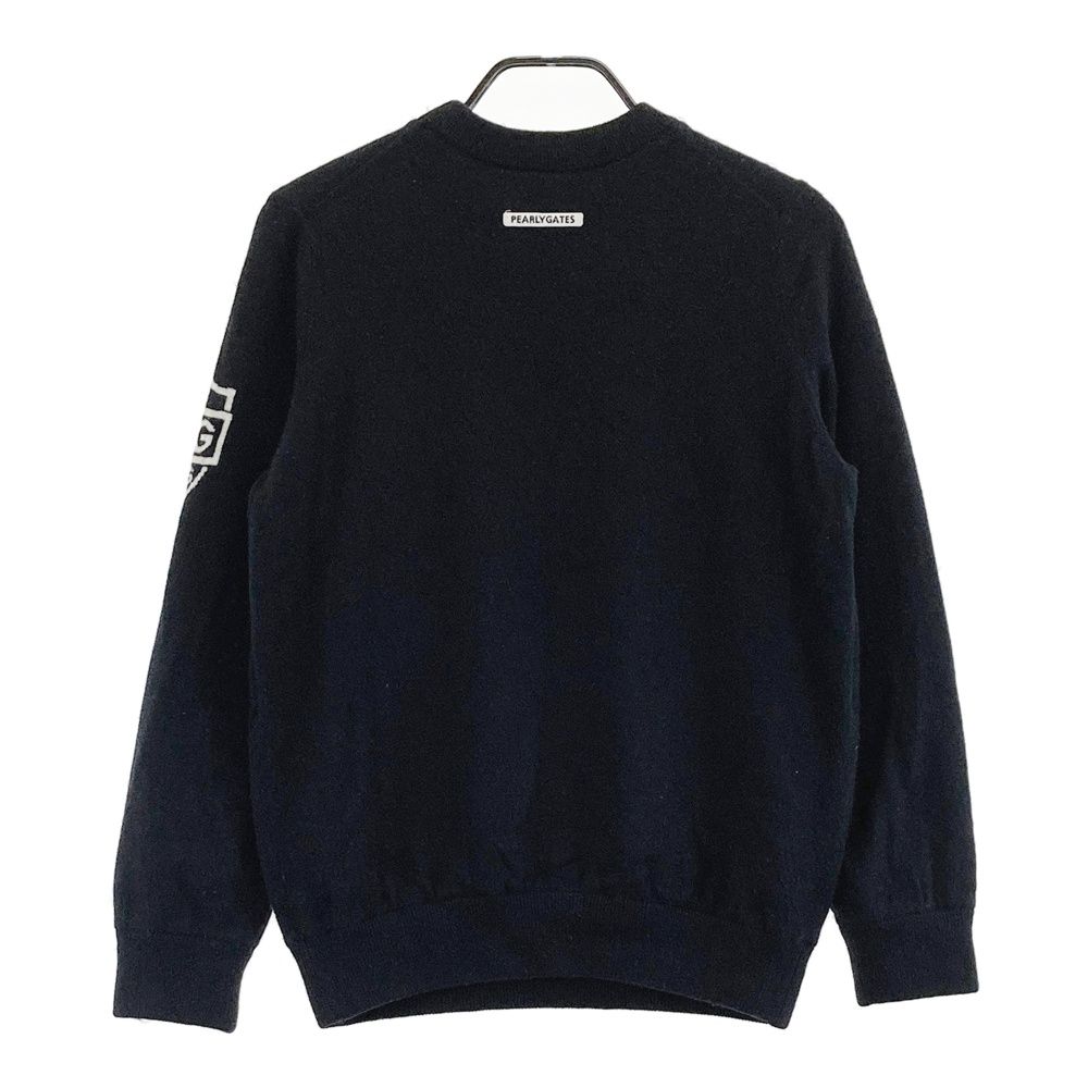 サイズ 4 PEARLY GATES パーリーゲイツ 裏地付カシミヤ ニットセーター ネイビー系 240101416988 ゴルフウェア メンズ ストスト