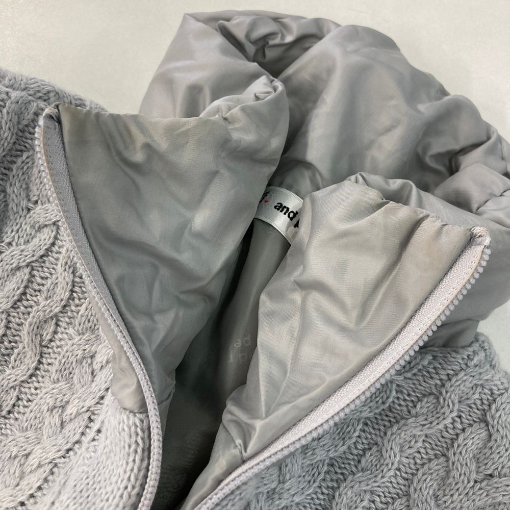 サイズ：L AND PER SE アンパスィ 中綿 ワンピース グレー系