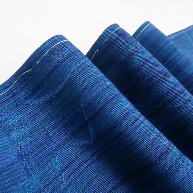 ❁tomihisa❁新品 薔薇 着物 正絹 仕付け糸付”藍色の深みに咲き誇る