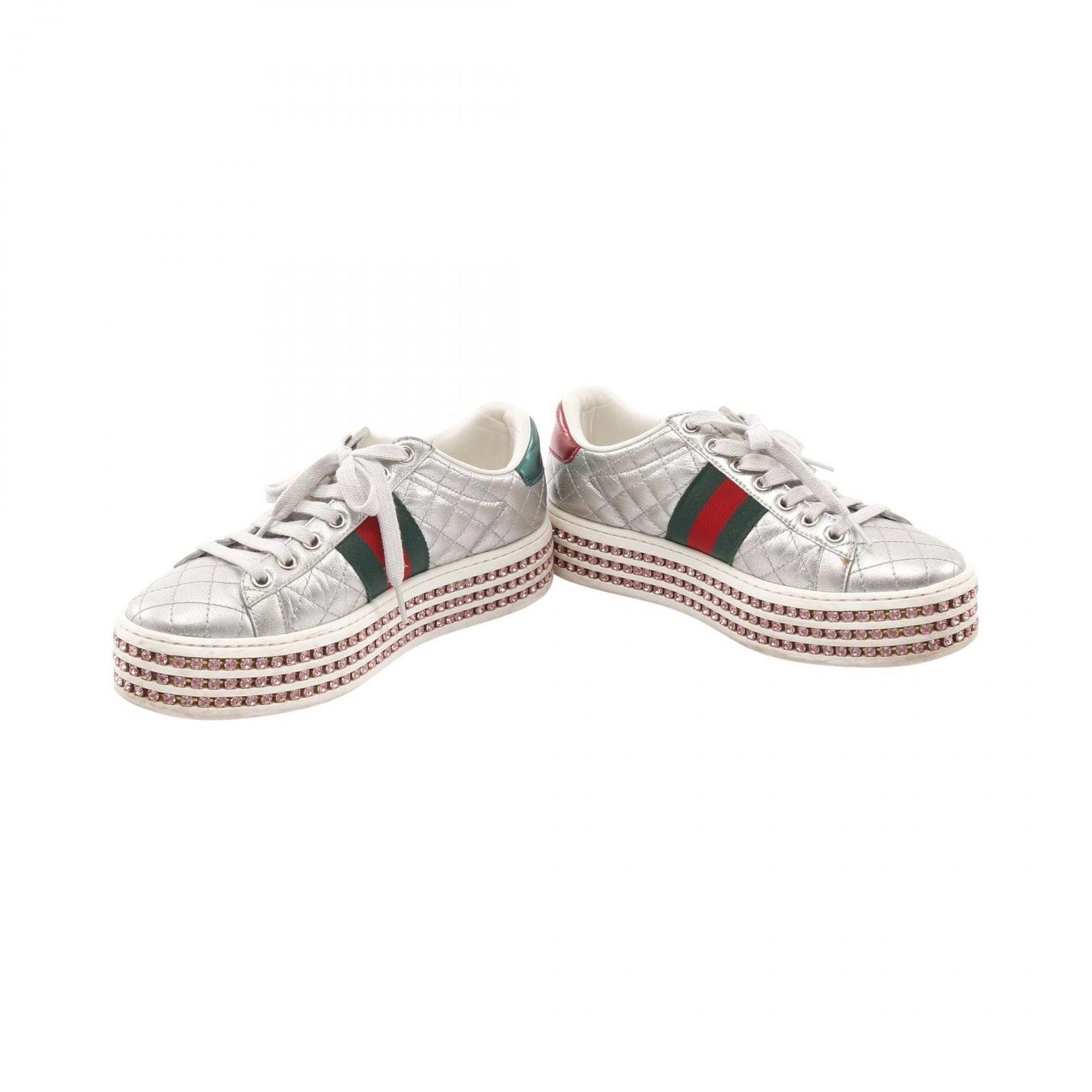  グッチ GUCCI スニーカー エンブロイダリー シェリーライン 557878 レザー レディース B スニーカー 靴