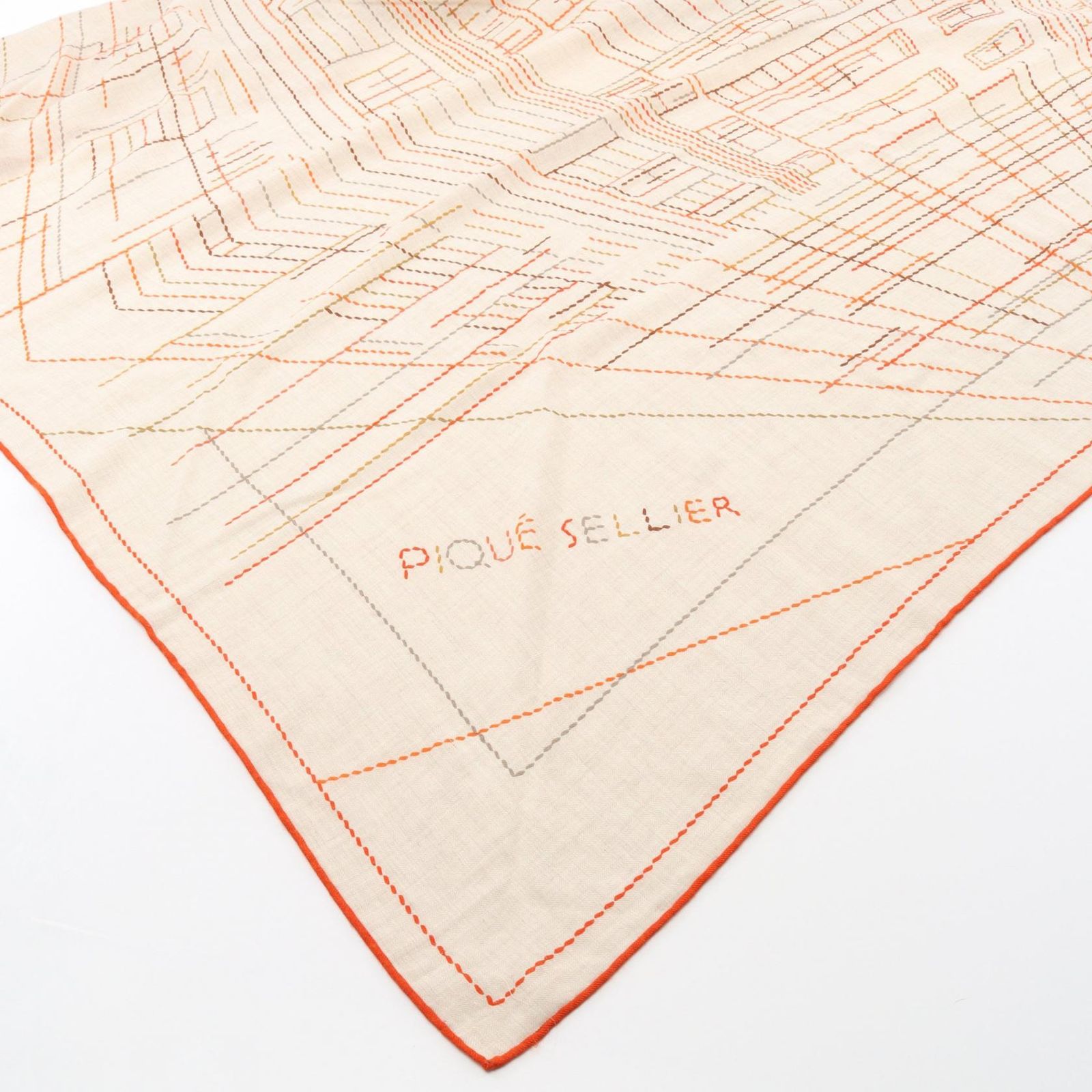 エルメス HERMES スカーフ カレジェアン カレ140 Pique Sellier シルク カレジュアン レディース Used B