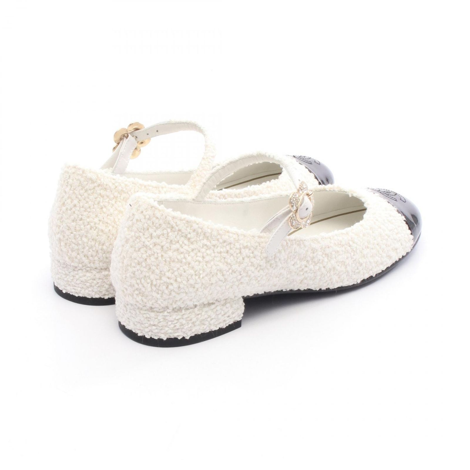 シャネル CHANEL パンプス ココマーク メリージェーンシューズ ファブリック パテントレザー シューズ レディース