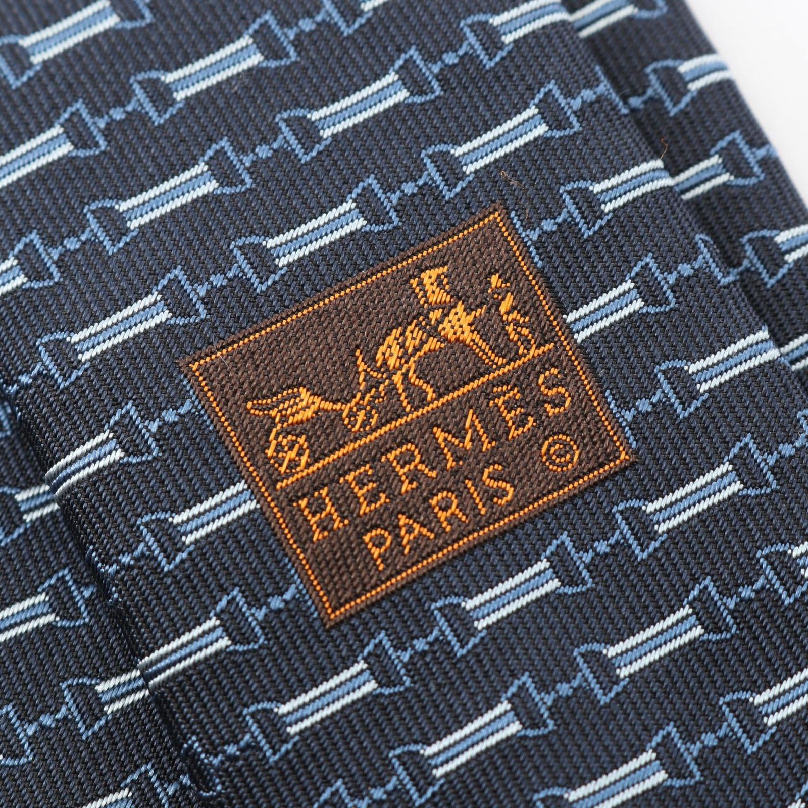  エルメス HERMES ネクタイ カンテ ブルー シルク メンズ ネクタイ 小物