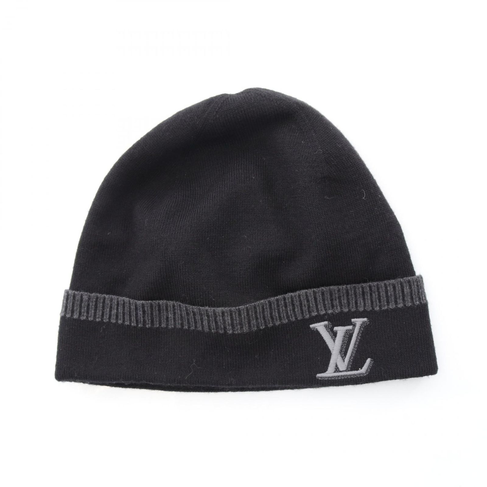 ルイ ヴィトン LOUIS VUITTON ニットキャップ LV ギャラクシー ブラック ウール ビーニー メンズ Used B
