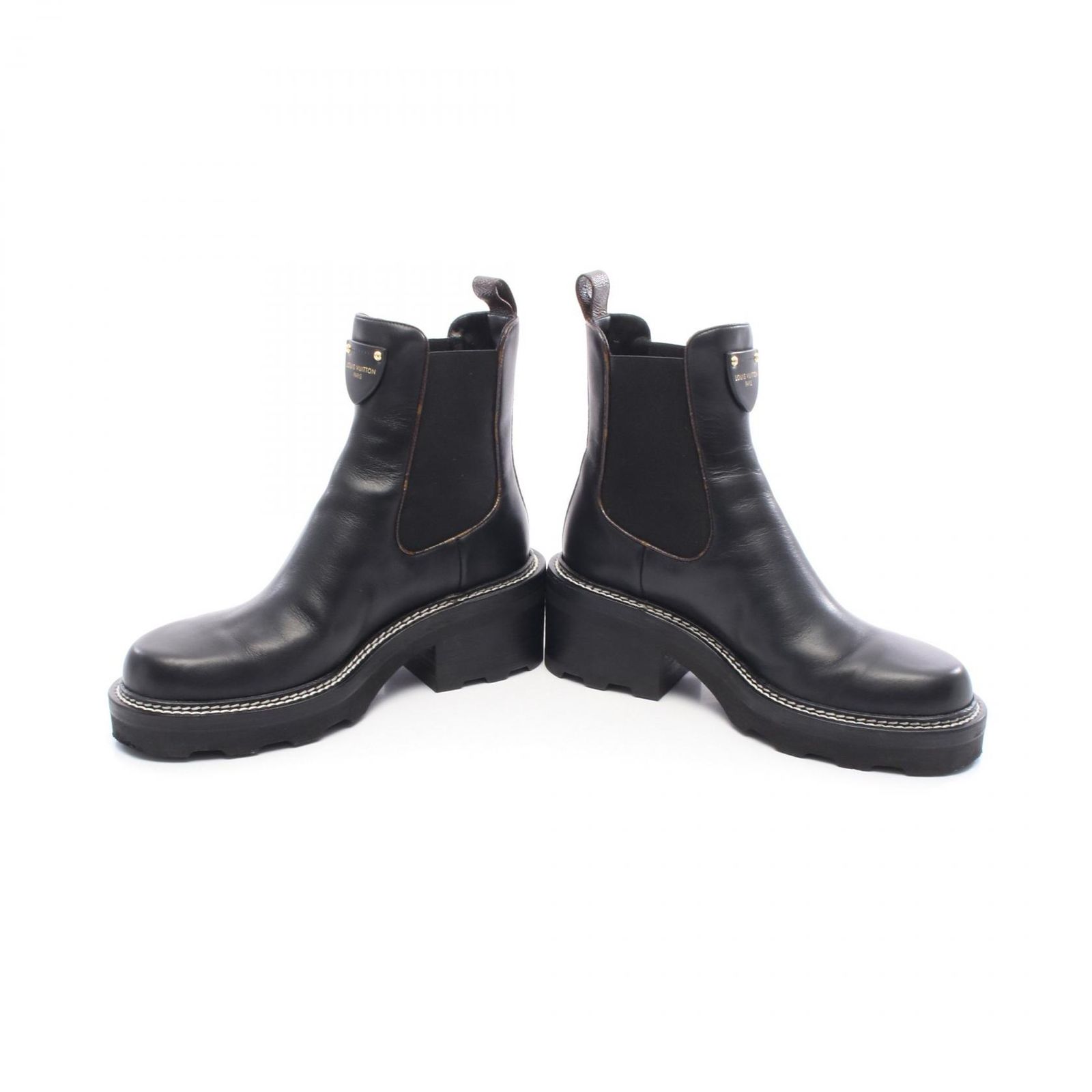  ルイ ヴィトン LOUIS VUITTON ブーツ ボブールライン モノグラム レザー PVCコーティングキャンバス サイドゴアブーツ レディース A その他 ブーツ