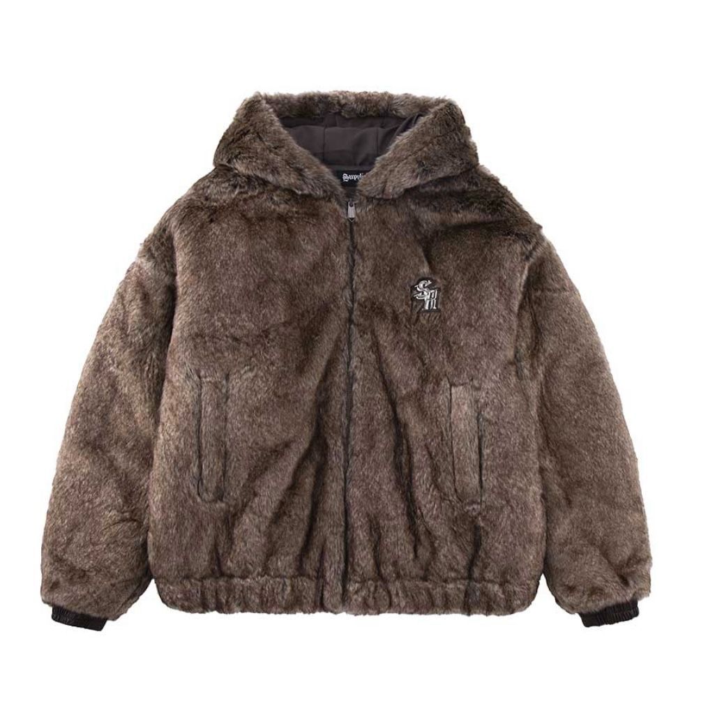 Iron Logo Faux Fur Hood Blouson SUPPLIER サプライヤー フェイクファーブルゾン