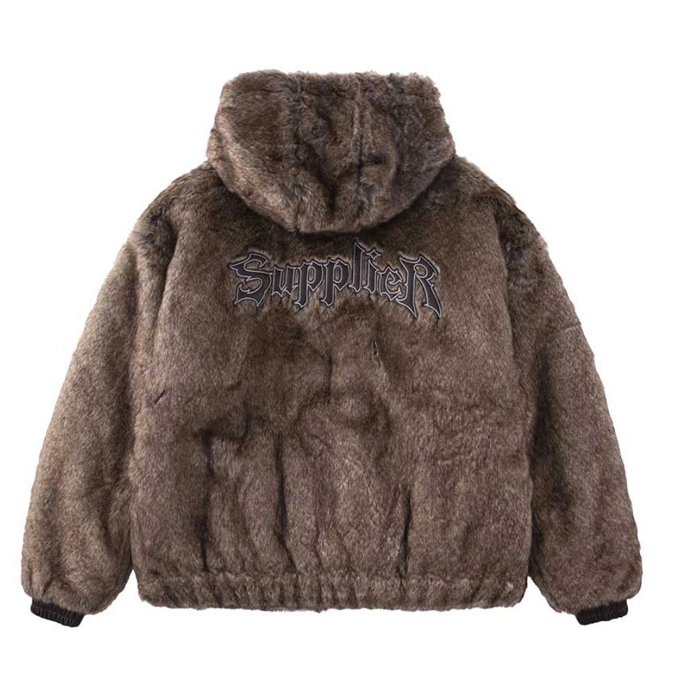 Iron Logo Faux Fur Hood Blouson SUPPLIER サプライヤー フェイクファーブルゾン