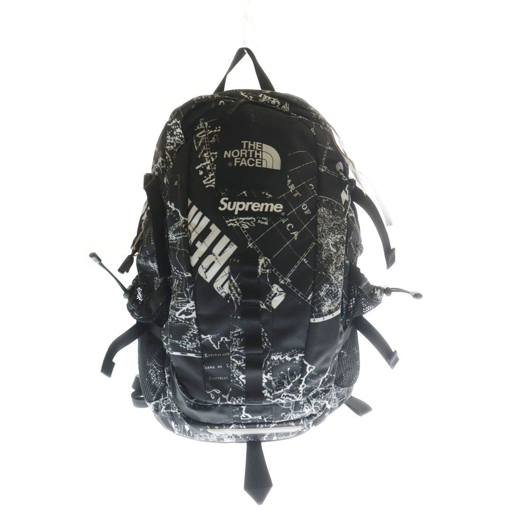 SUPREME シュプリーム 12SS × THE NORTH FACE Hot Shot Backpack ザノースフェイス ホットショット 地球儀 総柄 バックパック リュック ブラック NM71209