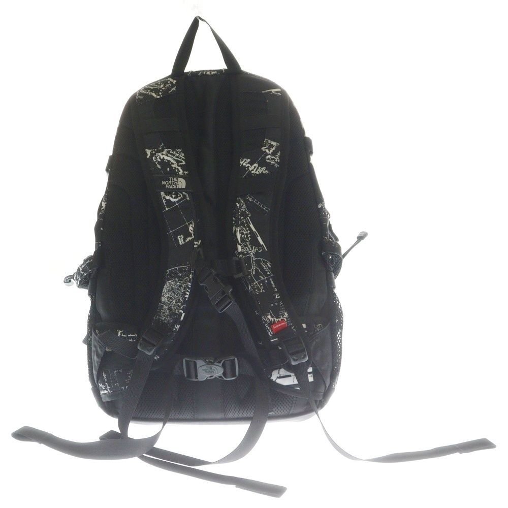 SUPREME シュプリーム 12SS × THE NORTH FACE Hot Shot Backpack ザノースフェイス ホットショット 地球儀 総柄 バックパック リュック ブラック NM71209