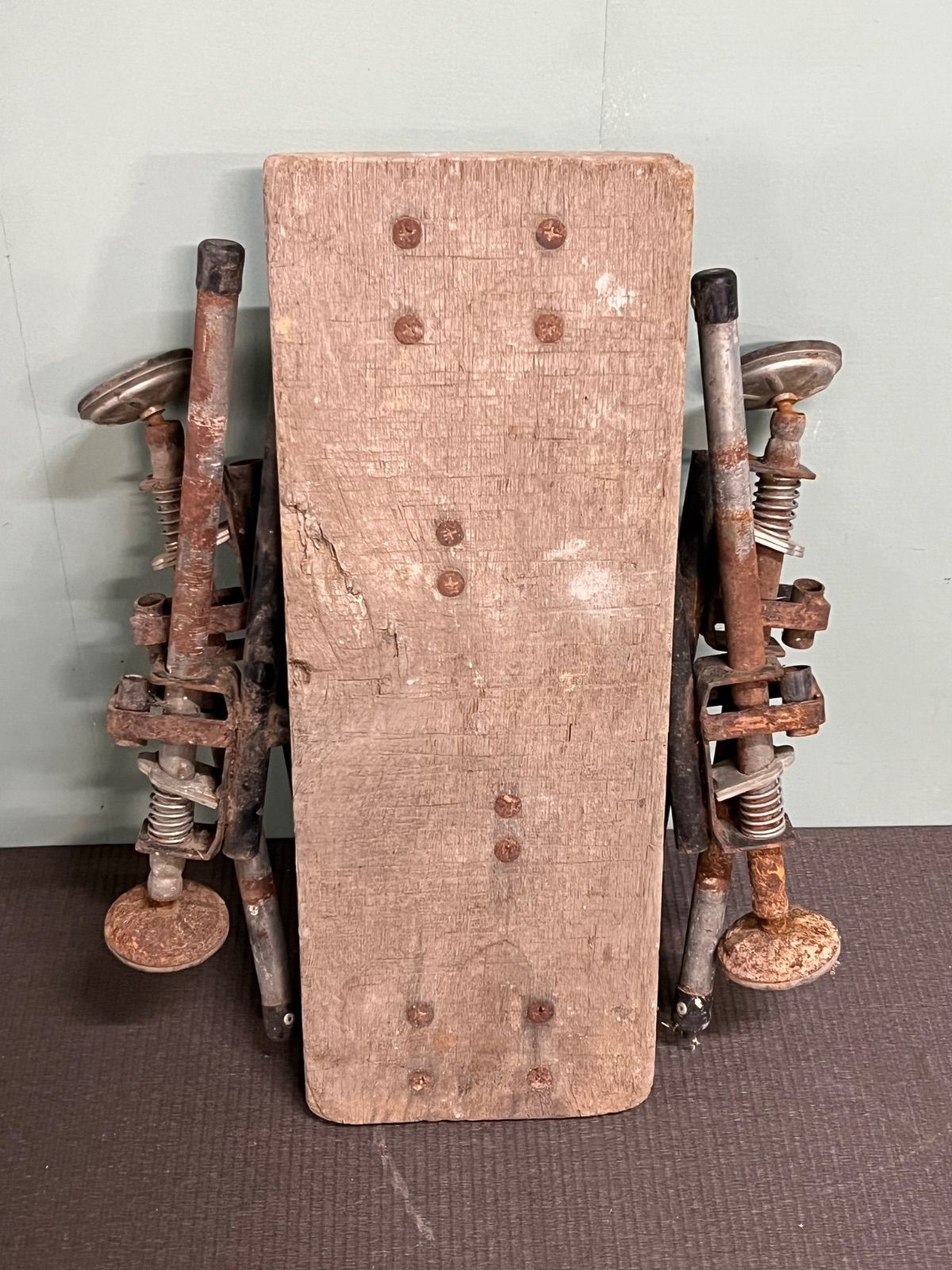 ︎ ヴィンテージ a 踏み台 木製 鉄脚 多目的 インテリア