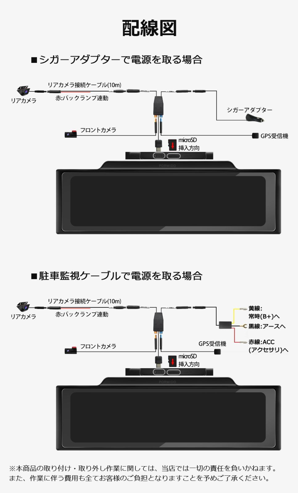 ドライブレコーダー 前後 ミラー型 トップウォール構造 デジタルズーム ミラー型ドラレコ 2カメラ STARVIS HDR デジタルインナーミラー FHD 1080P 高画質 分離型 11インチ 駐車監視 GPS搭載 1年保証 PORMIDO PRD60 BRIGHTFACE_UK