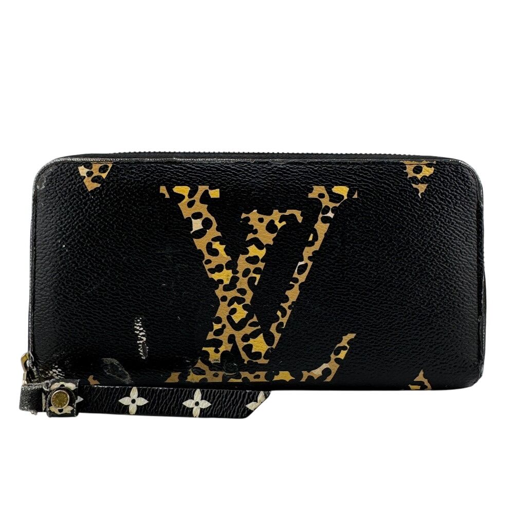 LOUIS VUITTONルイヴィトン ルイヴィトン M44744 ラウンドジッピーウォレット モノグラムジャングル 長財布 財布 ウォレット ブランド カード入れ 小銭入れ ブラック ユニセックス
