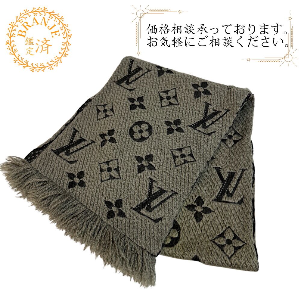 LOUIS VUITTONルイヴィトン ルイヴィトン M72242 エシャルプ ロゴマニア マフラー ブランド グレー レディース