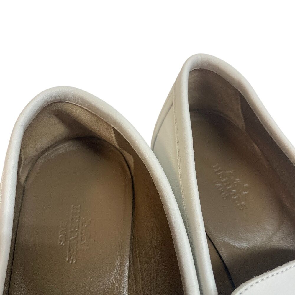  HERMESエルメス 23.5 コンスタンス ローファー ホワイト レディース その他 靴