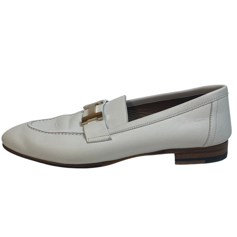 HERMESエルメス 23.5 コンスタンス ローファー ホワイト レディース