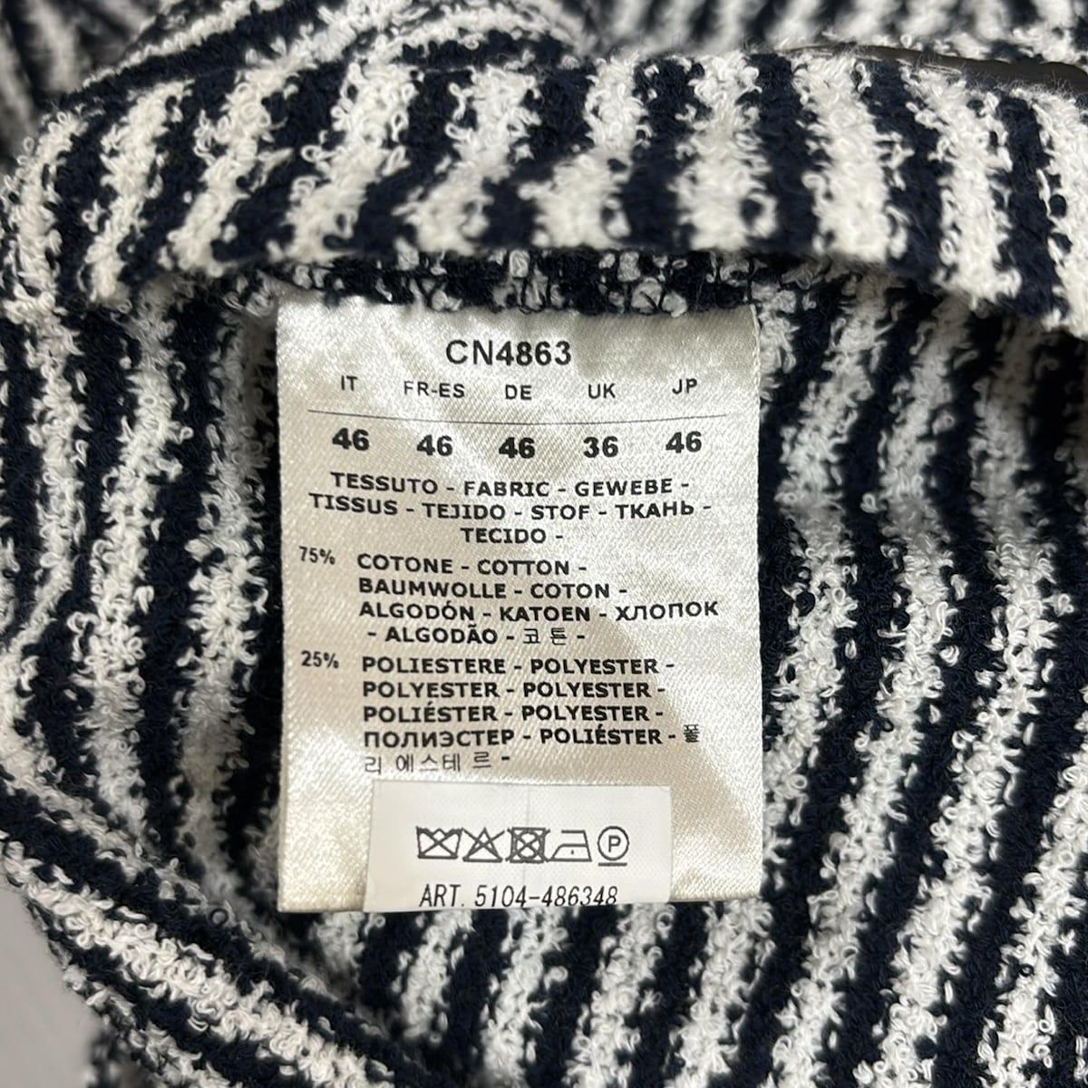 CIRCOLO1901 チルコロ ジャケット サイズ46 Ｊ メンズ - 黒×白 長袖 ストライプ 秋 春 KANDAIZUMI_COM