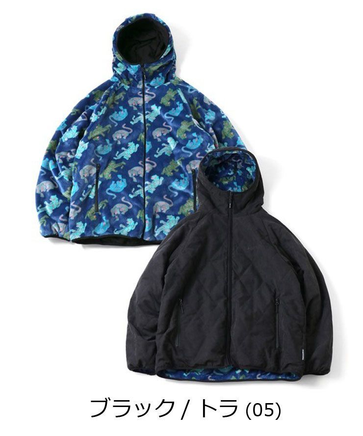 gym master ジムマスター キルト×ボア リバーシブルフードジャケット ブラック トラ m l xl G621751 メンズ レディース 秋冬