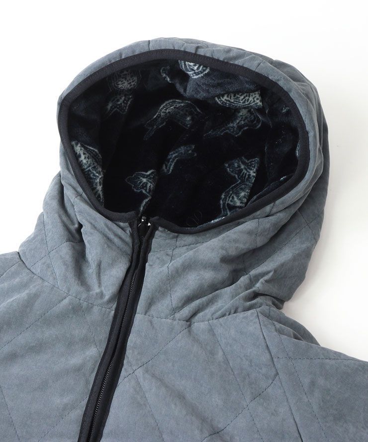 リバーシブルフードジャケット ブラック