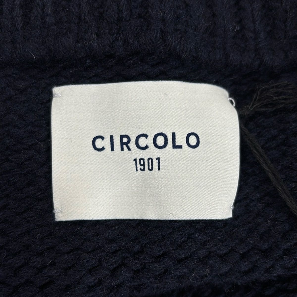 CIRCOLO1901 チルコロ ブルゾン サイズ11 Ｊ メンズ - 白×ネイビー 長袖 ニット 冬 秋 KANDAIZUMI_COM