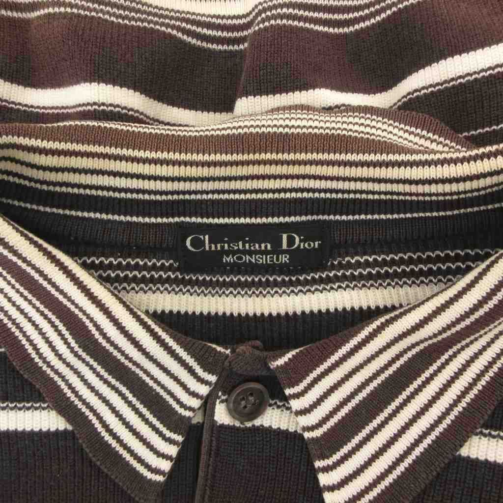 クリスチャンディオール Christian Dior ニット ポロシャツ ボーダー