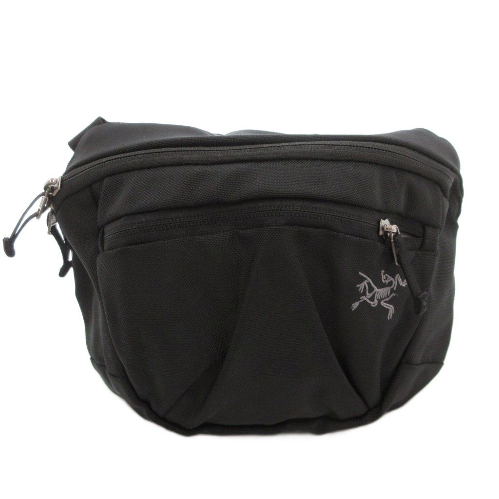 アークテリクス ARC TERYX ウエストバッグ ボディバッグ 始祖鳥刺繍 ロゴ 黒 ブラック FF