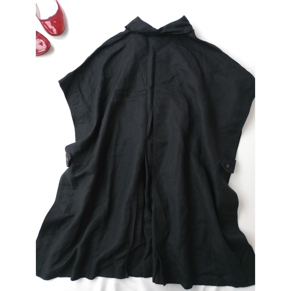 Glam Lips グラムリップス リネン ポンチョ Shirt シャツ Free 黒