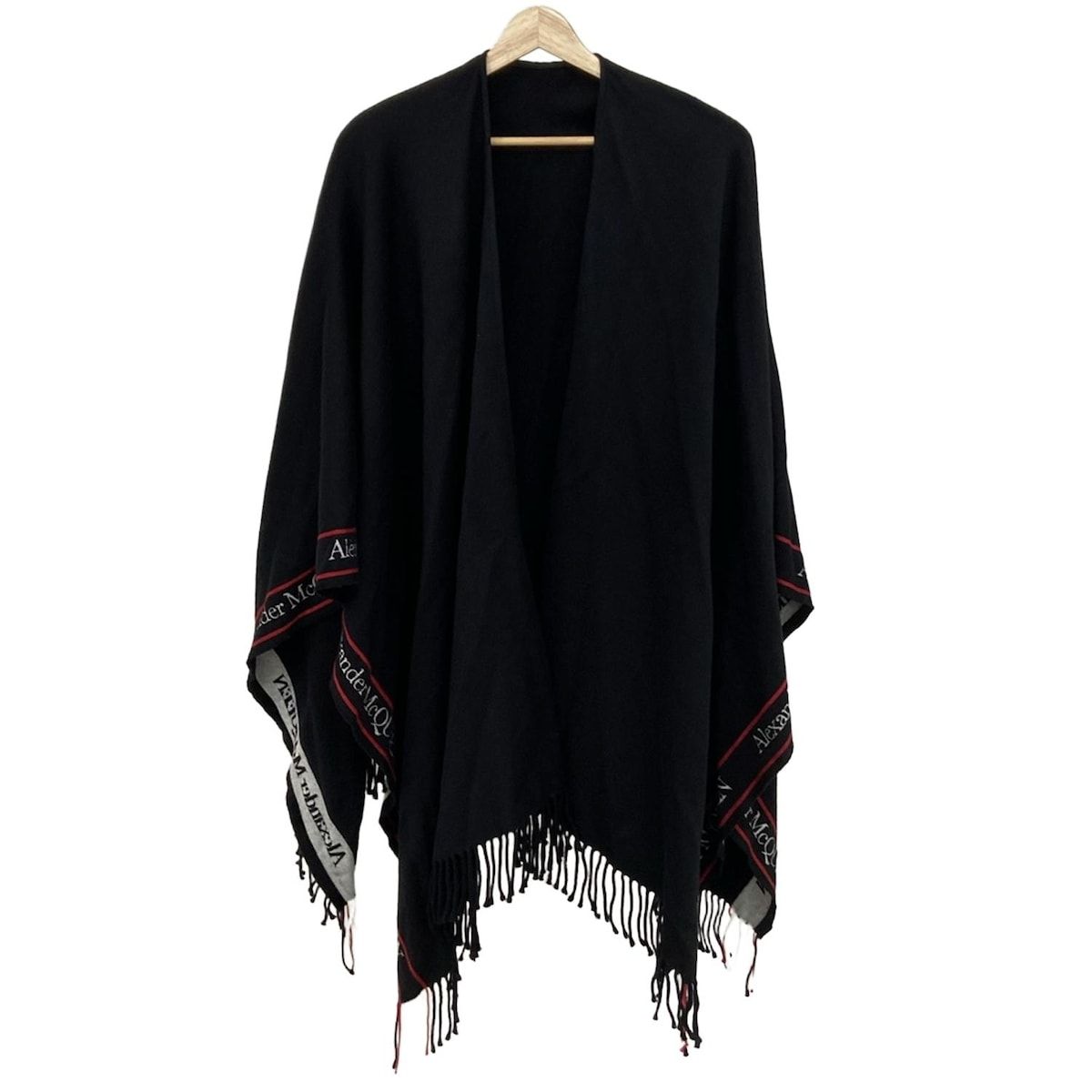 ALEXANDER McQUEEN アレキサンダーマックイーン ストール ショール - 黒 ケープ ウール