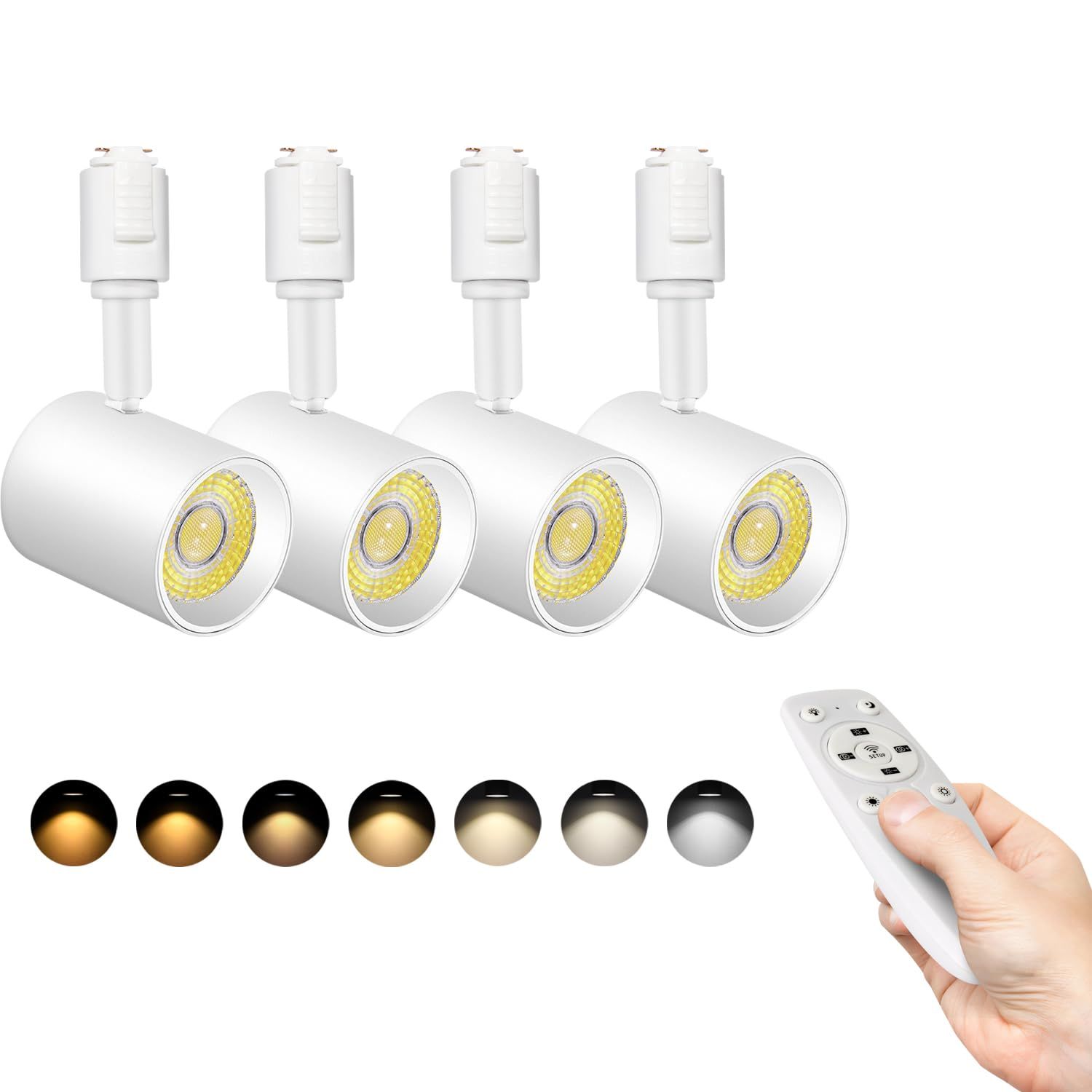 無段階調光調色 ダクトレール スポットライト リモコン付き LED一体型照明 10W 85W形相当 明るい レールライト 高演色CRI90 2700K-6000K 800lm キッチン ショップ用 シーリングスポットライト ホワイト