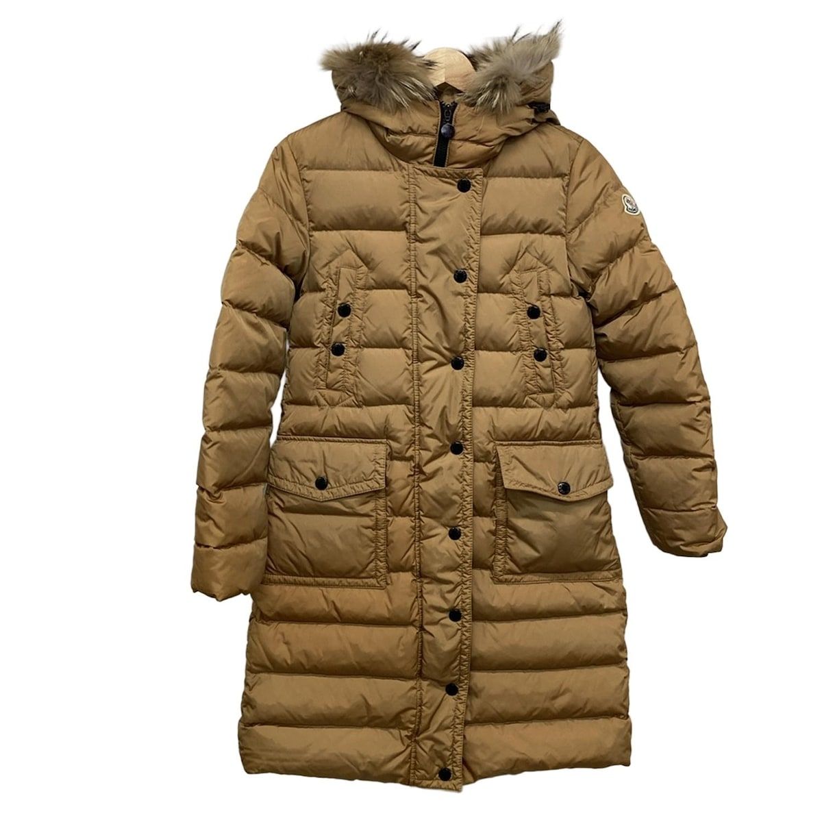 MONCLER モンクレール ダウンコート サイズ00 XS レディース MERIN メリン ブラウン 長袖 ファー ジップアップ 冬